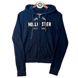 Hollister Navy Blue Zip-Up Hoodie
